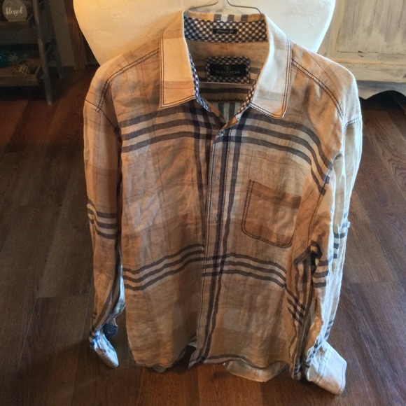 Bugatchi men’s LS  Linen button up - Picture 12 of 12